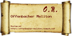 Offenbacher Meliton névjegykártya