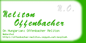 meliton offenbacher business card